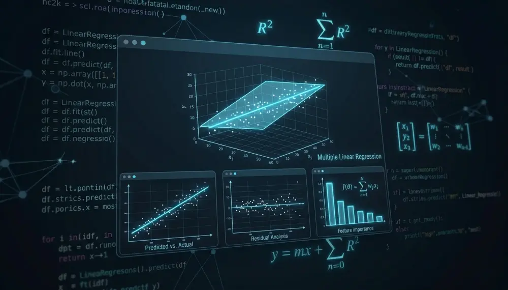 بناء نموذج تنبؤي دقيق باستخدام الانحدار الخطي (Linear Regression) لتحليل البيانات.