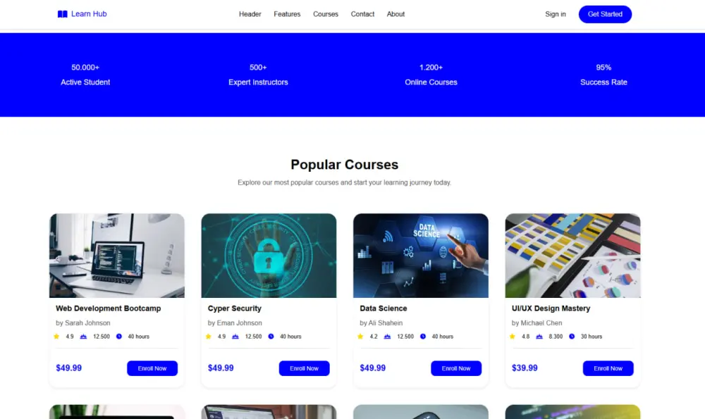 تصميم موقع إلكتروني باستخدام HTML و Css و javaScript