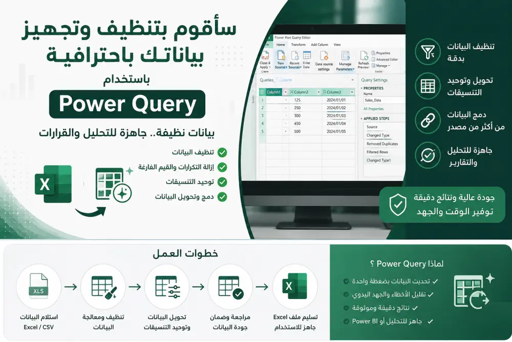 تنظف وتجيهز بيانات Excel وCSV باستخدام Power Query باحترافية