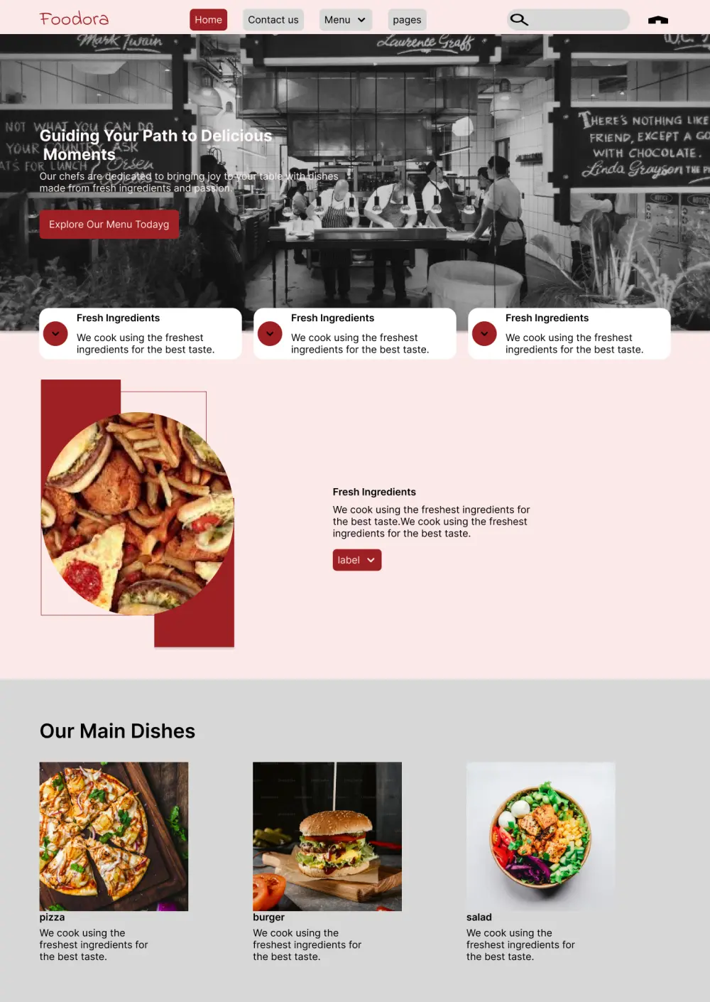 تصميم  تطبيق وموقع لمطعم