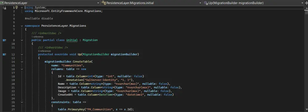 سأصمم قاعدة بياناتك وأربطها بمشروعك بـ Entity Framework Core