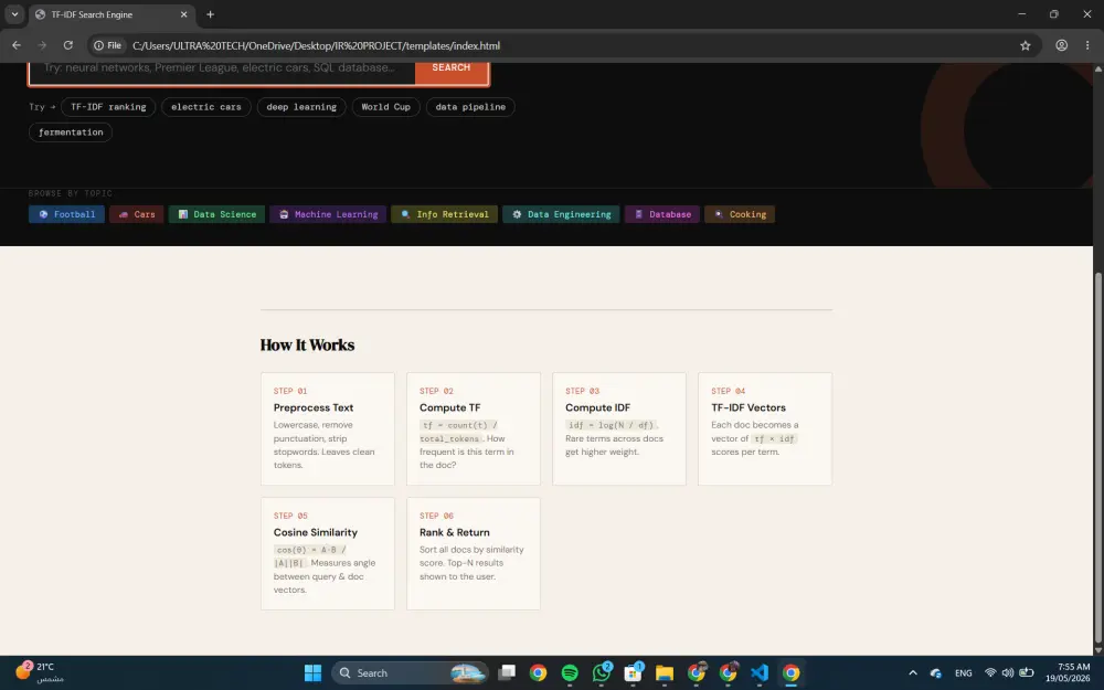 برمجة وتطوير محركات بحث ذكية (Search Engines) وأنظمة استرجاع معلومات باستخدام Python (Flask / FastAPI)