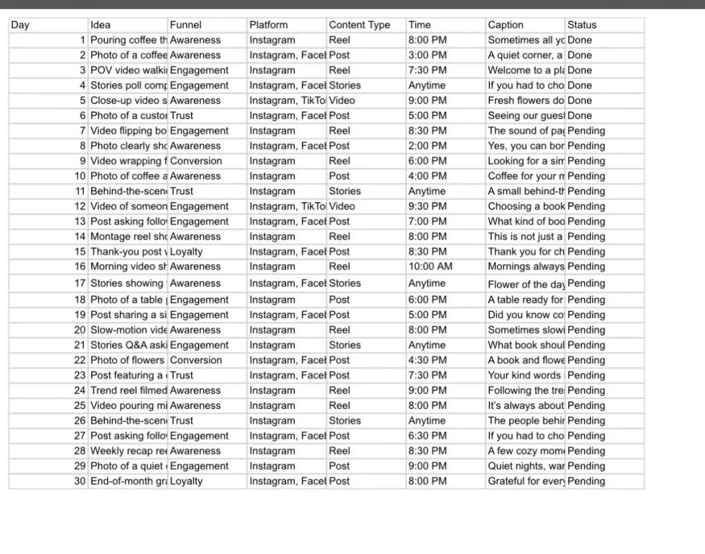 سأقوم بإنشاء تقويم محتوى احترافي لوسائل التواصل الاجتماعي
