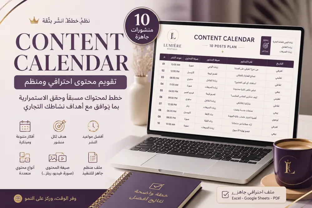 إعداد Content Plan احترافي يساعدك على تنظيم محتواك وتحقيق أهدافك