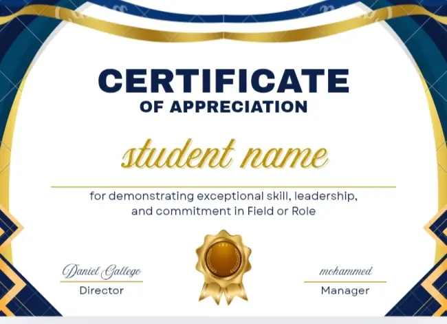 شهاده تقدير بشكل عصرى وجذاب