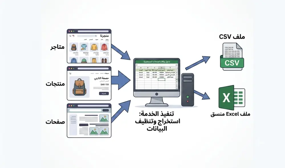 استخراج بيانات المواقع والمتاجر بدقة (Web Scraping)