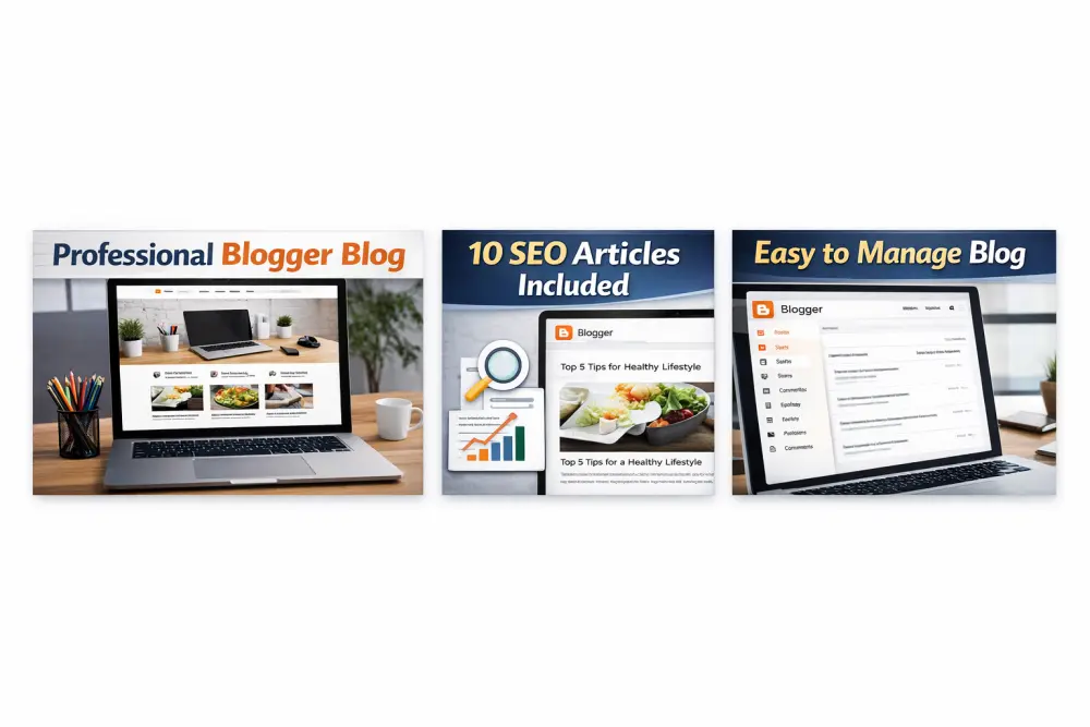 سأنشئ لك مدونة بلوجر احترافية جاهزة مع قالب مميز و10 مقالات مقابل 5$