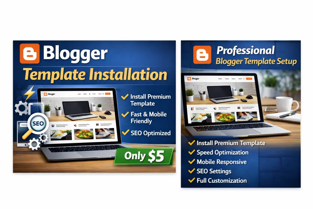 سأركب لك قالب بلوجر احترافي سريع ومتوافق مع SEO