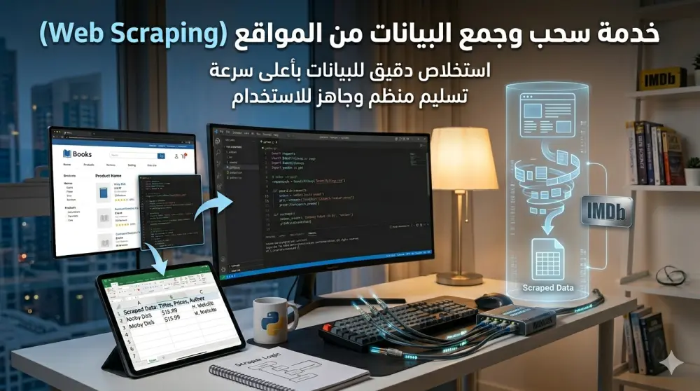 جمع وسحب البيانات من المواقع (Web Scraping) وتنسيقها بملف Excel