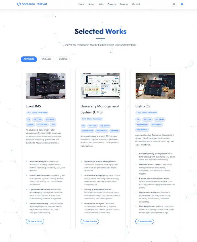 🚀 تصميم وتطوير صفحة هبوط (Landing Page) احترافية لبورتفوليو