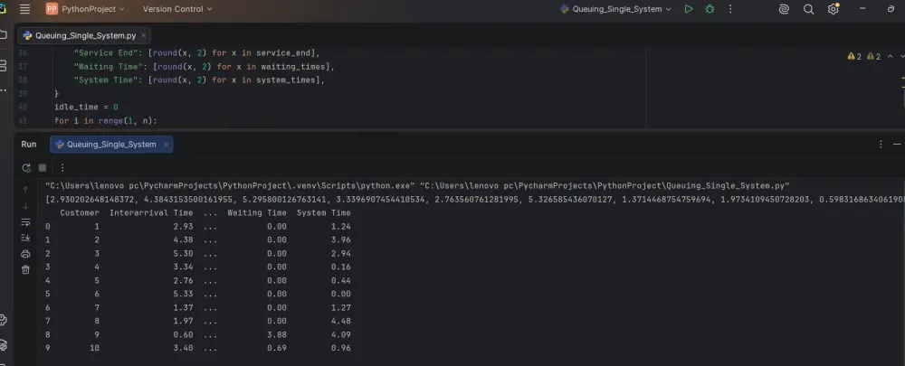 عمل محاكاة احترافية لمشاريع البرمجة (Python / Java / C++) مع تحليل وشرح النتائج
