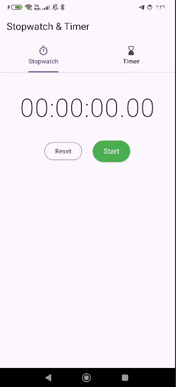 تطوير تطبيق Stopwatch & Timer احترافي بنظام Flutter (أندرويد و iOS).