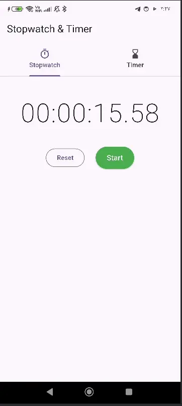 تطوير تطبيق Stopwatch & Timer احترافي بنظام Flutter (أندرويد و iOS).