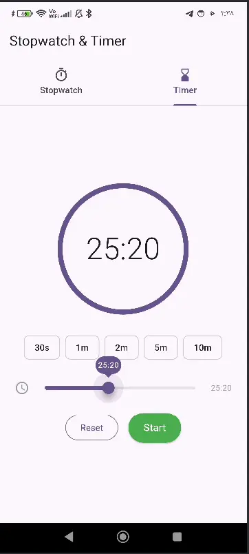 تطوير تطبيق Stopwatch & Timer احترافي بنظام Flutter (أندرويد و iOS).