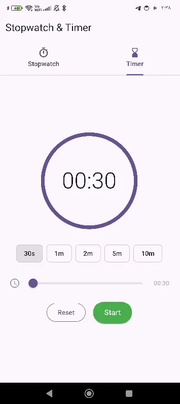 تطوير تطبيق Stopwatch & Timer احترافي بنظام Flutter (أندرويد و iOS).