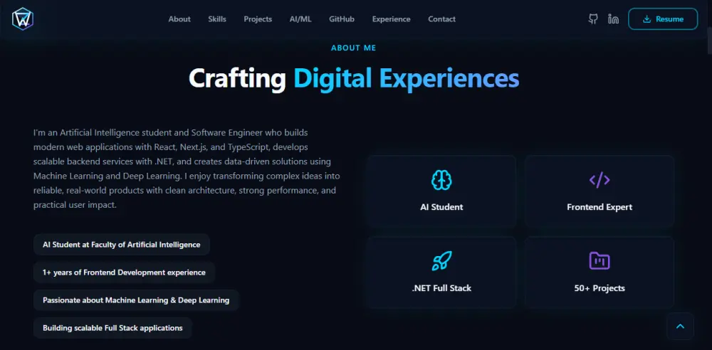 تصميم وتطوير موقع Portfolio احترافي ومتجاوب