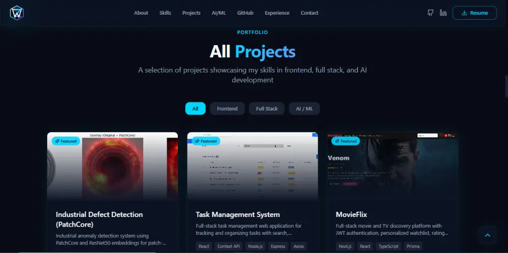 تصميم وتطوير موقع Portfolio احترافي ومتجاوب