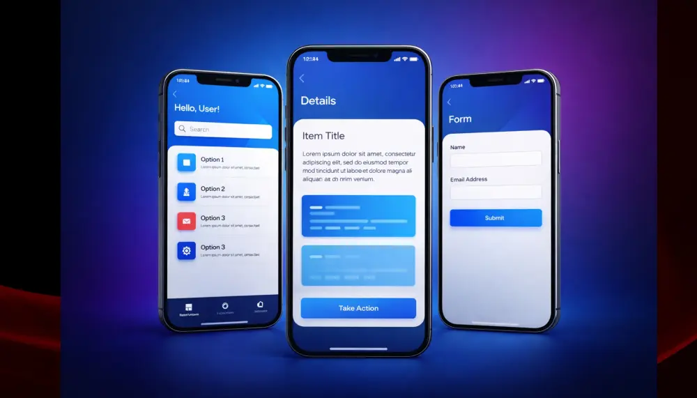 تصميم وبرمجة تطبيق أندرويد باستخدام Flutter مكوّن من 3 شاشات