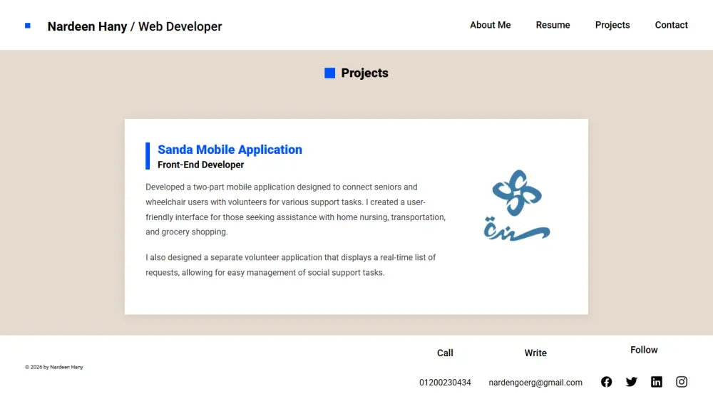 موقع شخصي Portfolio احترافي لعرض الأعمال والسيرة الذاتية