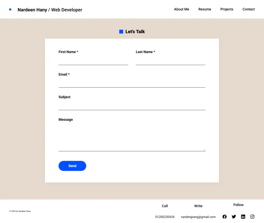موقع شخصي Portfolio احترافي لعرض الأعمال والسيرة الذاتية