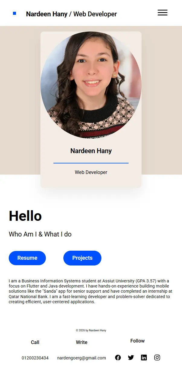 موقع شخصي Portfolio احترافي لعرض الأعمال والسيرة الذاتية