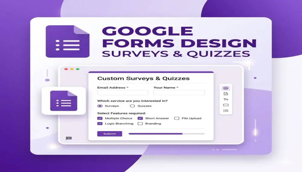 تصميم نماذج Google Forms احترافية (استبيانات – اختبارات)