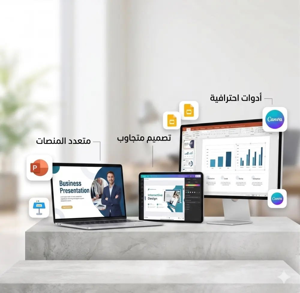 تصميم عروض تقديمية (PowerPoint) احترافية ومبتكرة لشركتك أو مشروعك.