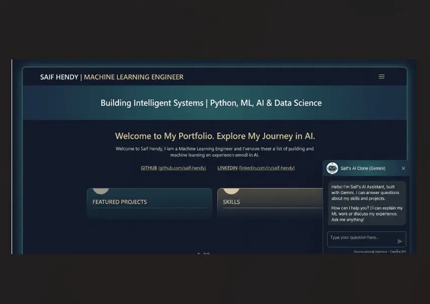بورتفوليو تفاعلي مدمج بـ "AI Clone"