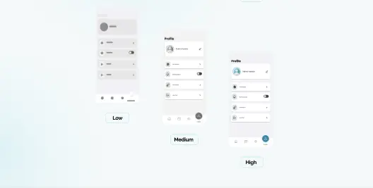 تصميم شاشة wireframe موبايل احترافية (UI/UX)