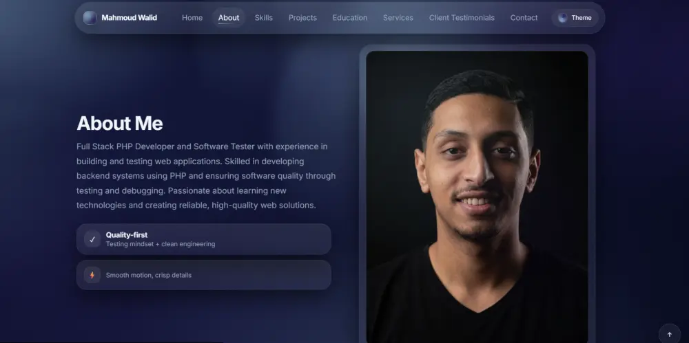 هصمملك Portfolio Website احترافي بـ HTML CSS Bootstrap و JavaScript