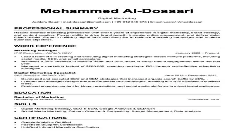 سأقوم بكتابة وتنسيق سيرتك الذاتية (CV)  باحترافية عالية لتكون متوافقة 100% مع أنظمة  الفرز الآلي (ATS) وتضمن وصولك لمقابلة العمل