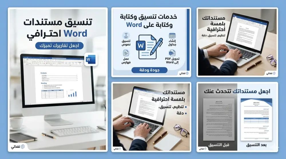 تنسيق وكتابة المستندات والتقارير باحترافية على برنامج Word.
