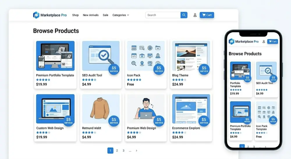إنشاء صفحة عرض منتجات بسيطة باستخدام PHP و MySQL و Bootstrap