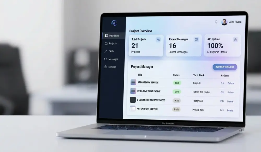 موقع بورتفليو احترافي + لوحة تحكم وSEO ودعم 6 أشهر