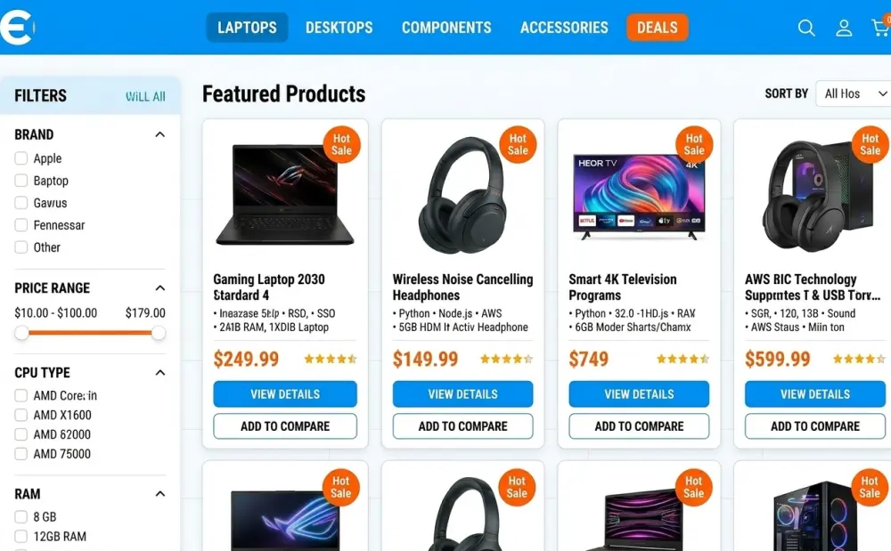 أقوم ببناء متجر إلكتروني حديث وعالي الأداء، مصمم لعرض منتجاتك وجذب العملاء وتحقيق المبيعات.