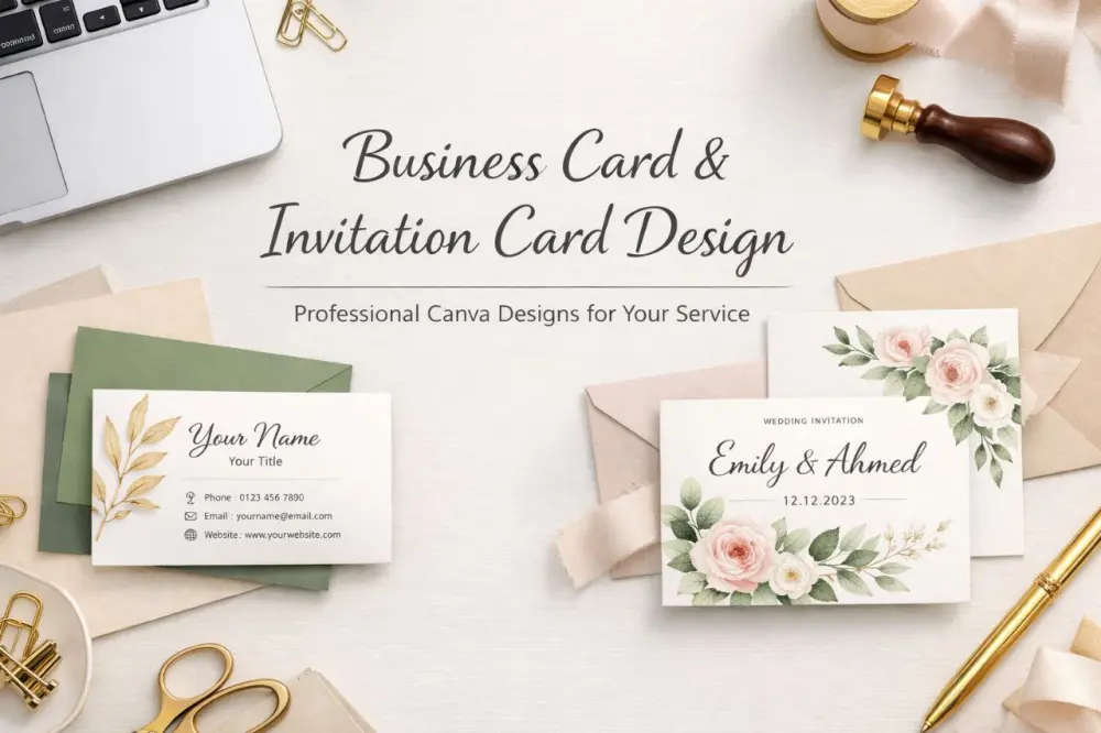 تصميم بطاقات دعوة أو buisness card احترافية و جذابة