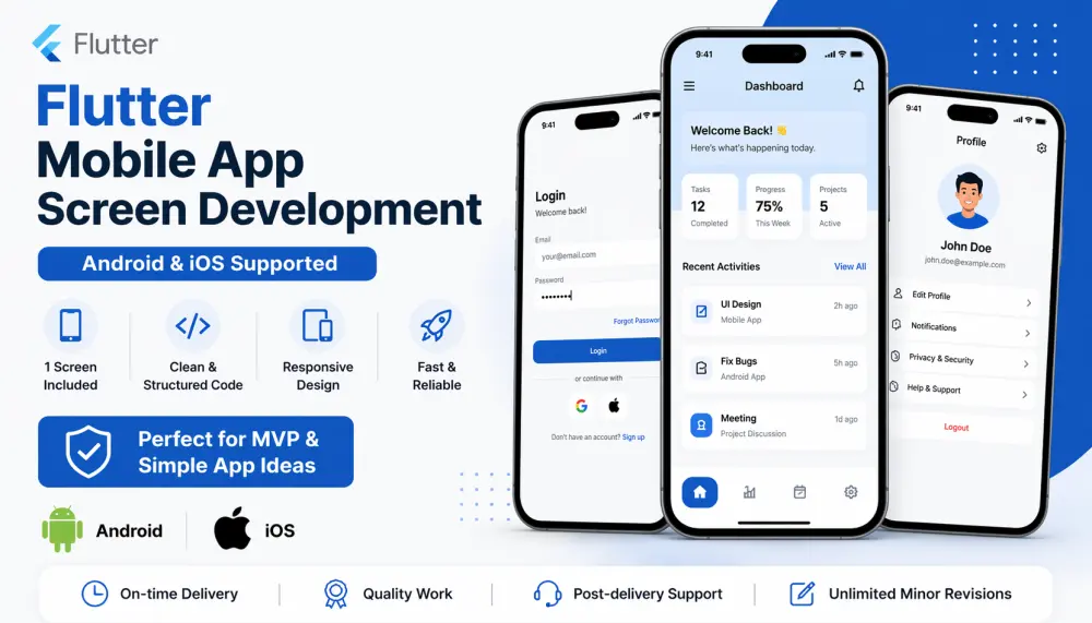 تطوير تطبيق موبايل باستخدام Flutter لأندرويد و iOS