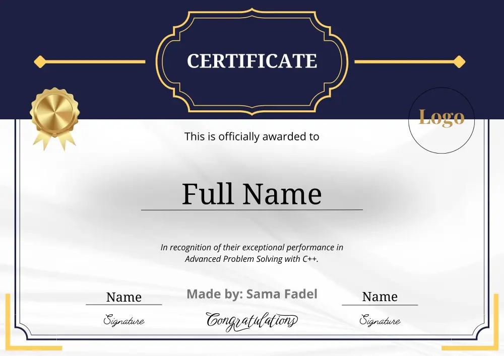 تصميم شهادات تقديرية إحترافية