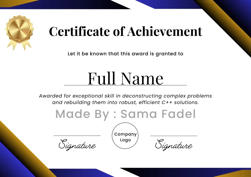 تصميم شهادات تقديرية إحترافية