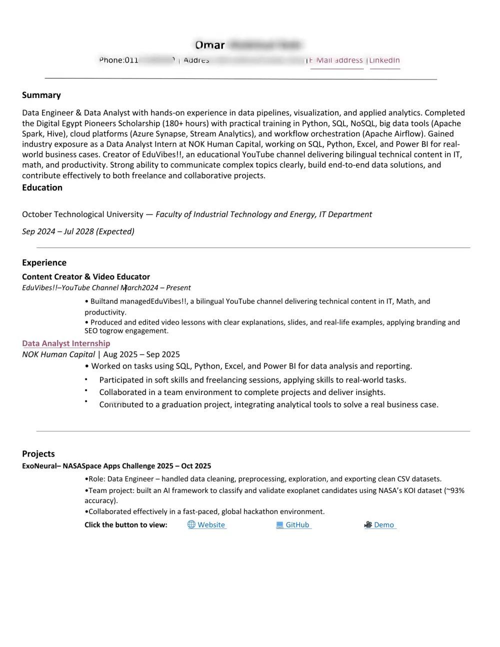 كتابه سيرة ذاتية احترافيه بنظام ال ATS وتحسين بروفايل علي منصه لينكدان