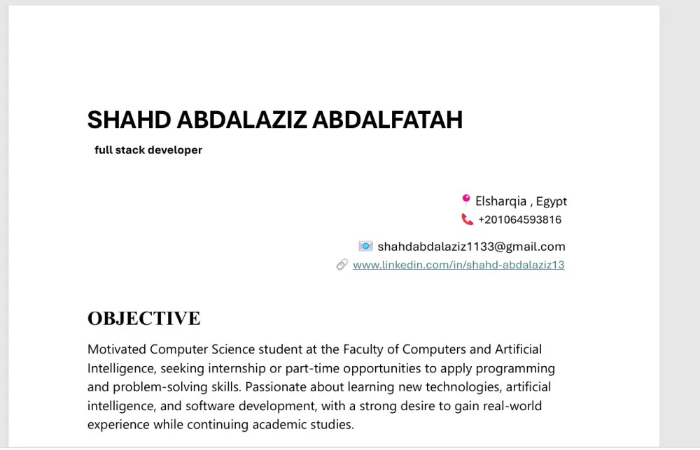 تصميم سيرة ذاتية (CV) احترافية تعكس مهاراتك وخبراتك بشكل مميز