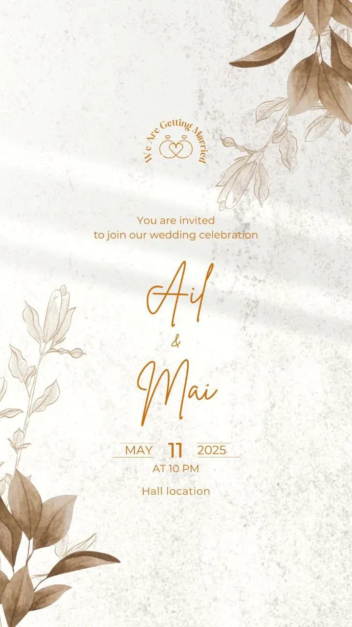 تصميم دعوة زفاف أنيقة ومميزه