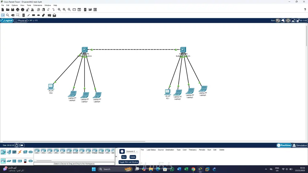 تصميم وتنفيذ شبكات Cisco Packet Tracer احترافية