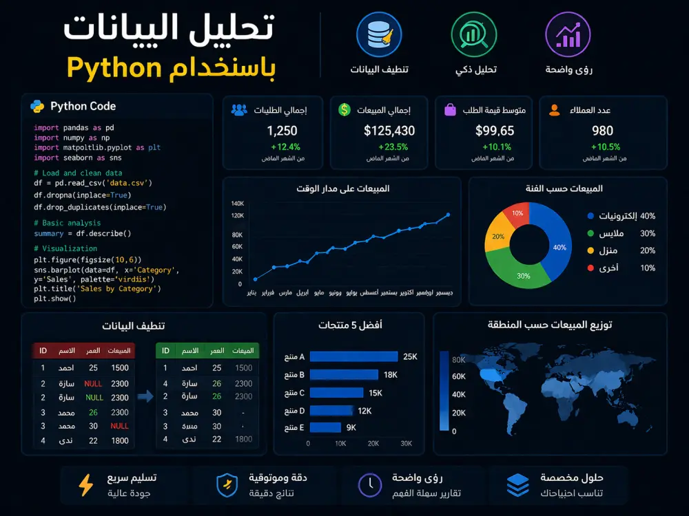 تحليل البيانات وتنظيفها باحترافية باستخدام Python