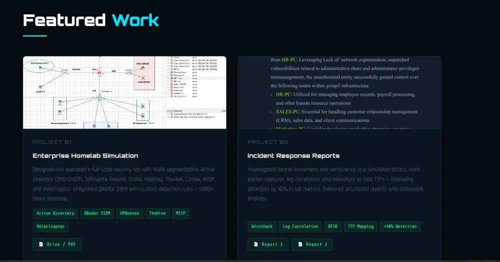 تصميم موقع Portfolio احترافي