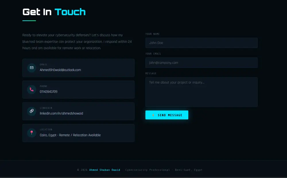 تصميم موقع Portfolio احترافي