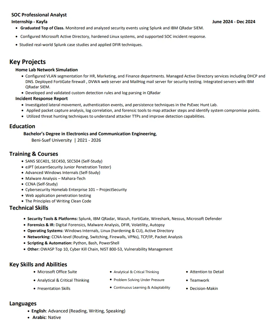 تصميم سيرة ذاتية متوافقه مع نظام ATS