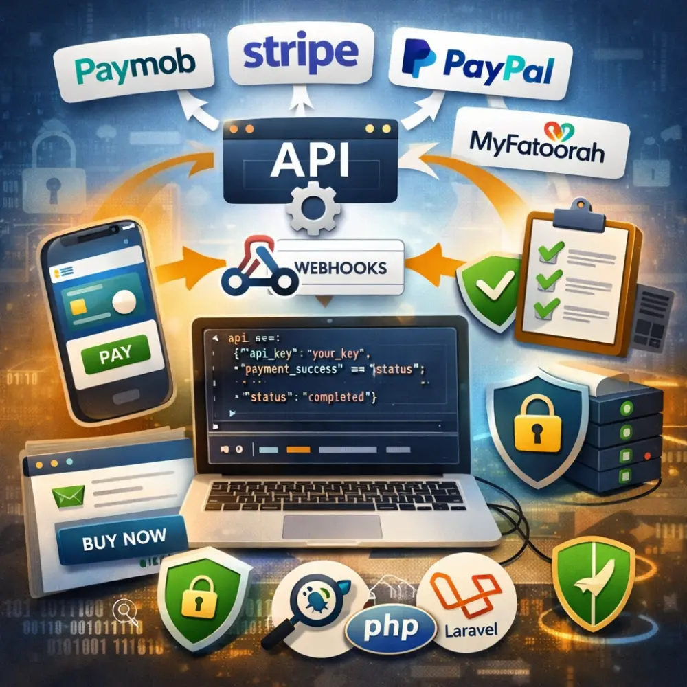 ربط بوابات الدفع الإلكتروني وواجهات API لموقعك باحترافية