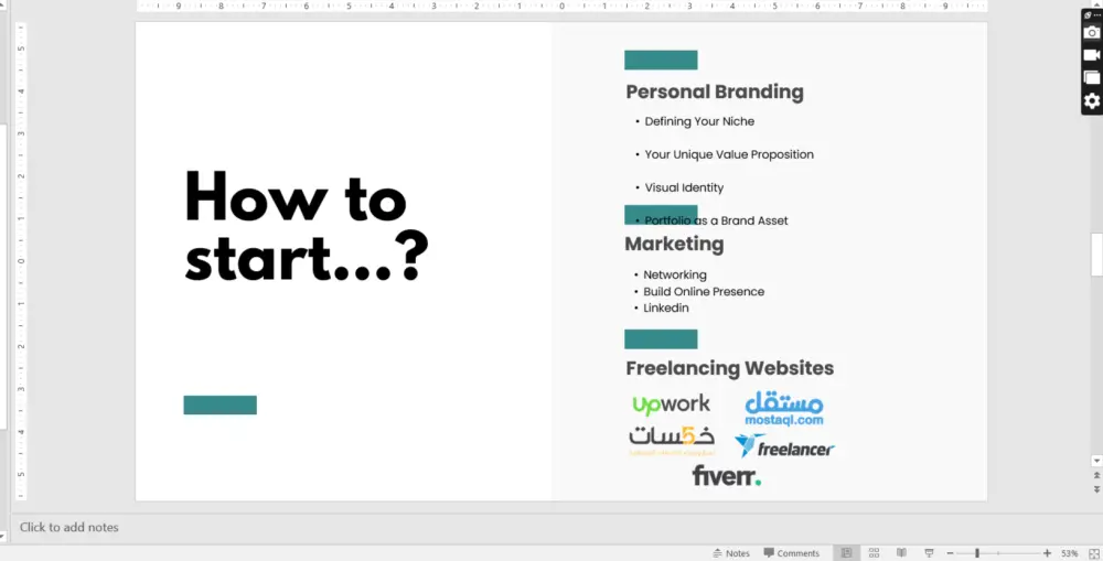 تصميم عروض PowerPoint احترافية وجذابة وتحويلة ل pdf