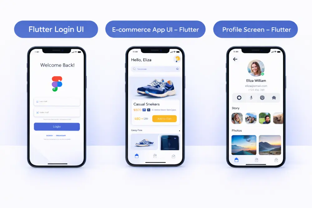 سأقوم بتصميم Flutter UI جذاب وسريع لأي تطبيق موبايل